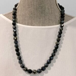Black Iridescent Beaded Necklace